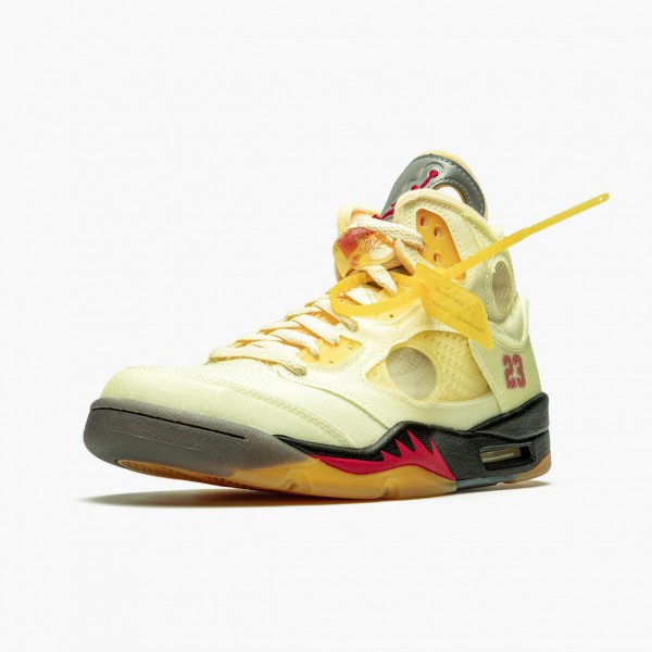 Herren Off-Weiß x Nike Jordan 5 Retro Sail DH8565-100 Schuhe