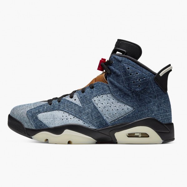 Damen/Herren Nike Jordan 6 Retro Washed Denim 384664-060 Schuhe