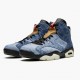 Damen/Herren Nike Jordan 6 Retro Washed Denim 384664-060 Schuhe