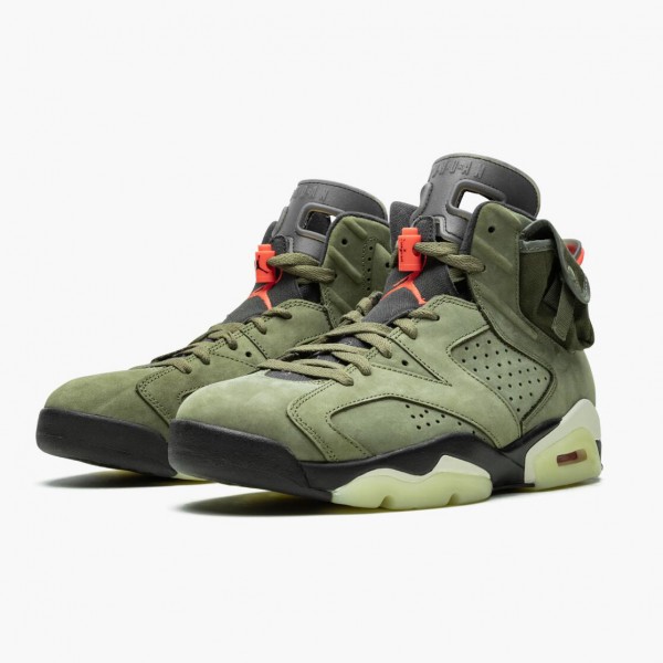 Damen/Herren Travis Scott x Nike Jordan 6 Retro Olive CN1084-200 Schuhe