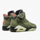 Damen/Herren Travis Scott x Nike Jordan 6 Retro Olive CN1084-200 Schuhe