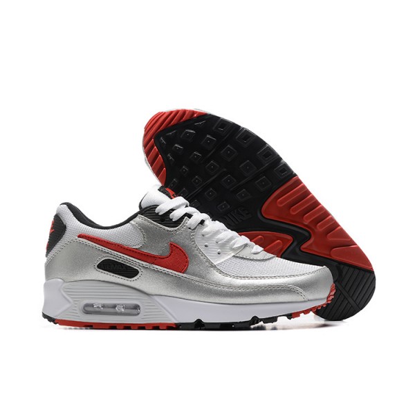 Nike Air Max 90 Herren Silber Rot Schuhe