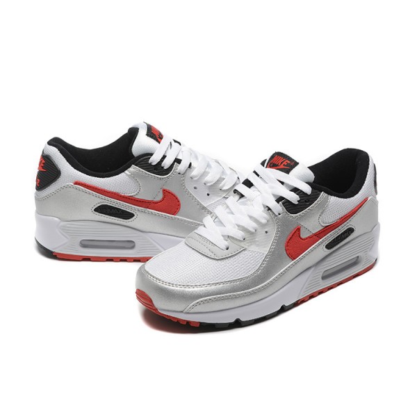 Nike Air Max 90 Herren Silber Rot Schuhe