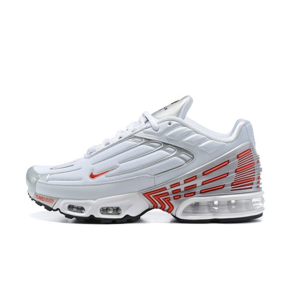 Nike Air Max Plus 3 Herren Weiß Rot Und Silber Schuhe