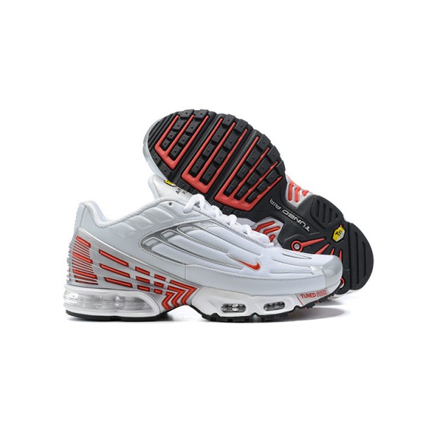 Nike Air Max Plus 3 Herren Weiß Rot Und Silber Schuhe