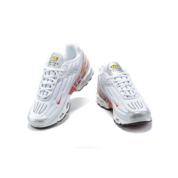 Nike Air Max Plus 3 Herren Weiß Rot Und Silber Schuhe